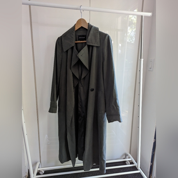 Club Monaco Trench Coat - Green, S - Picture 5 of 7